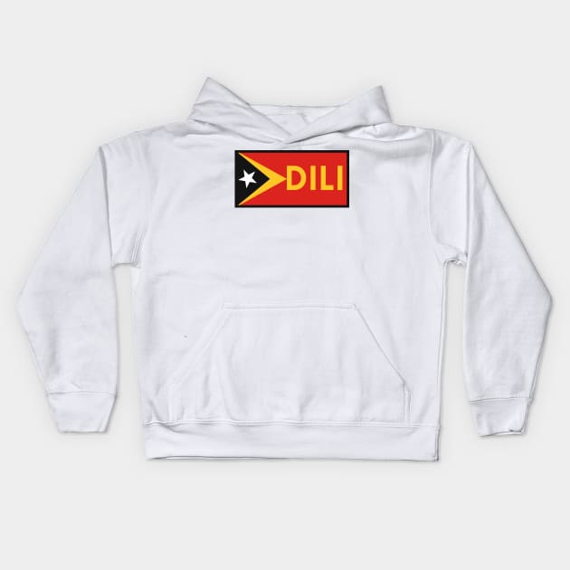 Dili City in East Timor Flag Kids Hoodie by aybe7elf